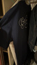 UNKNOWTAL花體logo刺繡休閑寬松圓領(lǐng)短袖美式夏季索羅娜簡(jiǎn)約T恤 男女同款 藏青色 XL 曬單實(shí)拍圖