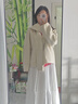 范思藍(lán)恩簡(jiǎn)約氣質(zhì)V領(lǐng)全羊毛大衣女冬2024新款雙面呢高級(jí)毛呢外套 奶白色 S 曬單實(shí)拍圖