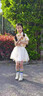 六一兒童演出服幼兒園黃色香蕉背帶褲小學(xué)生畢業(yè)照班服男女表演服 白短裙套裝+帽+黃三巾+彩襪 香蕉 160 曬單實(shí)拍圖