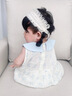 班喜迪嬰兒衣服夏季薄款嬰幼兒連體衣寶寶公主包屁衣夏裝無袖哈衣外出服 藍色 73cm 曬單實拍圖