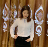 皮爾卡丹（pierre cardin）小立領(lǐng)短袖白色襯衫女夏2025春款職業(yè)工作服修身圓領(lǐng)工裝面試襯衣 2024白色2025 L 曬單實拍圖