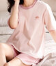都市麗人女士睡衣女100%純棉短袖短褲春夏季帶胸墊全棉女士家居服女可外穿 曬單實(shí)拍圖