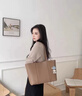 Chiecu Kscbn輕奢包包女包牛皮托特包女手大容量新款單肩包七夕情人節(jié)生日禮物 棕色【送老婆送女友送媽媽】 精美禮盒裝 曬單實拍圖