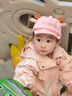 貝娜茜嬰兒帽子春秋薄款男女寶寶冬季加厚可調節兒童帽嬰幼兒鴨舌帽韓版 YS3287-粉色 6個(gè)月-2歲（44-49CM） 曬單實(shí)拍圖