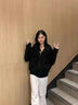 魯雅爾夏季新款微喇牛仔褲女小個子胖mm寬松窄版顯瘦垂感直筒闊腿拖地褲 白色 L 曬單實拍圖