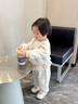 泰蘭尼斯秋季新品男寶寶赤足鞋寶寶鞋嬰幼兒學步鞋女寶寶防滑軟底步前鞋 白/杏色 21 內(nèi)長14.0適合腳長12.8-13.2 曬單實拍圖