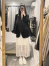 夢(mèng)琪嵐通勤穿搭優(yōu)雅氣質(zhì)2025春季韓系套裝女黑色西裝外套女搭配蕾絲吊帶 吊帶連衣裙高個(gè)子 158以上拍高個(gè) M 95-110斤 曬單實(shí)拍圖