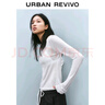 UR2025春季新款女裝簡(jiǎn)約氣質(zhì)木耳邊修身長(zhǎng)袖T恤UYU450033 本白 S 曬單實(shí)拍圖