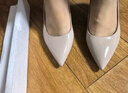 千百度七夕禮物羊皮鉆飾婚鞋細(xì)高跟鞋女2025春季新款宴會法式單鞋 香檳色 36 (230mm) 曬單實(shí)拍圖