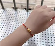 CNLV老鳳凰黃金3D硬金貔貅搭配和田玉轉(zhuǎn)運(yùn)珠999足金男女寶寶手鏈禮物 足金貔貅+2金珠+瑪瑙紅繩手鏈 曬單實(shí)拍圖