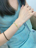 中國(guó)黃金（CHINA GOLD）黃金手鏈女足金四葉草手串和田玉轉(zhuǎn)運(yùn)珠七夕情人節(jié)禮物送女友老婆 四葉草和田玉手串約0.5g【甄選禮盒】 曬單實(shí)拍圖
