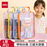 得力(deli)L型學生網(wǎng)紗拉鏈袋科目分類袋文件袋一年級小學生加厚學科袋大容量大開口 語數(shù)英綜組合裝 曬單實拍圖