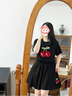 MsShe【重工刺繡巨顯瘦套裝】大碼女裝2025夏季胖mmT恤短褲兩件套 黑色25年8月5日到貨 2XL 曬單實(shí)拍圖