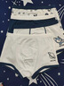 貓人兒童內褲男童純棉a類(lèi)平角褲大童青少年6-12歲小孩寶寶3歲四角短褲 3條：滿(mǎn)印星球+貓咪白+深海藍 110 【建議32-40斤】 曬單實(shí)拍圖