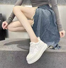 QIPUSEN品牌小白鞋女厚底牛皮休閑鞋女2025秋季新品女鞋輕便百搭鞋子女 米白 35 曬單實(shí)拍圖