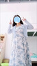多想余新中式連衣裙裙子女夏季2025新款套裝碎花裙吊帶長裙海邊沙灘裙 新中式水墨暈染連衣裙+藍色開衫 M 建議100-110斤 曬單實拍圖