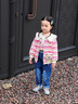 G.DUCKKIDS小黃鴨女童秋裝套裝2025新款洋氣時髦女寶寶衣服兒童裝秋季三件套 粉色 120 建議5~6歲【110-120cm】cm 曬單實拍圖