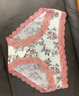 莫代爾日系蕾絲女士內(nèi)褲女印花牛奶絲緞面無痕性感舒適時尚低腰三角褲女 兩件裝(粉邊+綠邊白色) 2條 均碼 85-120斤 曬單實拍圖