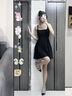 圣保美法式赫本風(fēng)黑色吊帶連衣裙女夏季2025新款小個(gè)子內(nèi)搭a字裙子夏天 黑色短款 S 碼 曬單實(shí)拍圖