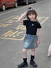 G.DUCKKIDS2025新款夏季時(shí)尚女童牛仔裙百搭高腰A字裙休閑短裙兒童裙子 圖片色 120 cm 曬單實(shí)拍圖