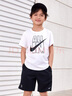 NIKE  3BRAND 耐克男女童純棉短袖T恤+短褲2件套裝夏季新款短袖套裝 正黑色（1259） 150 /72 【建議身高140-152cm】 曬單實拍圖