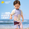 lemonkid兒童泳衣分體夏男女童游泳衣寶寶連體防曬泳裝 奶昔粉連體100 曬單實(shí)拍圖
