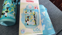 膳魔師（THERMOS）不銹鋼保溫杯600ml大容量兒童雙蓋背帶款 FJJ-601WF-BLWH 幾何藍(lán) 曬單實(shí)拍圖