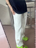 格斯嵐帝休閑褲子男2025春秋季新款痞帥男生垂感直筒闊腿褲長褲休閑褲男 黑色 XL 【120斤-150斤】 曬單實(shí)拍圖