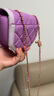 CHARLES&KEITH菱格鏈條單肩斜挎包信封包包女包生日禮物CK2-20671406 VIOLET紫羅蘭色 S 曬單實(shí)拍圖