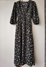 尚都比拉度假風(fēng)碎花連衣裙女夏天V領(lǐng)氣質(zhì)中長裙收腰A字雪紡裙子 黑花 L 曬單實拍圖