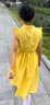 ASK JUNIOR女童連衣裙2025夏薄款中大童時尚純色Polo領公主裙 黃色 160 曬單實拍圖