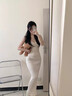 多想余白色吊帶連衣裙女裙子針織春夏純欲海邊穿搭沙灘裙長(zhǎng)裙法式包臀裙 白色V領(lǐng)法式針織連衣裙 M 建議95-105斤 曬單實(shí)拍圖