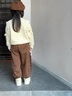 G.DUCKKIDS女童套裝春秋季2025新款洋氣兒童裝春裝時髦衛(wèi)衣女孩寶寶初春炸街 咖色aegieia 90 cm 曬單實拍圖