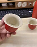 哲品皓月系列茶具套裝便攜2人旅行茶具陶瓷功夫茶具一壺兩杯旅行茶具 珊瑚紅 曬單實拍圖