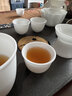 金鑲玉冰種玉瓷功夫茶具套裝家用喝泡茶素燒陶瓷辦公禮盒高檔 凝脂白玉 曬單實(shí)拍圖