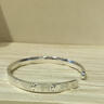 足銀999手鐲女古法吉言實(shí)心開(kāi)口純銀鐲子情人節送女友情人節禮物 碎冰冰麻將手鐲禮盒+證書(shū) 曬單實(shí)拍圖