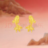 周六福（ZLF）黃金耳飾女款足金如意錦鯉新中式小金魚(yú)耳釘 計價(jià)T 2.47g 曬單實(shí)拍圖