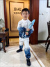 G.DUCKKIDS男童春秋套裝新款中大童夾克兒童外套休閑運(yùn)動漸變色褲子兩件韓版 藍(lán)天白云套裝 【上衣+褲子】 150 建議身高1.4米左右 曬單實(shí)拍圖