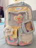 鑫沐（XINMU）小清新書(shū)包女初中生高顏值透明痛包高中生大容量雙肩包小學(xué)生背包 黃色【隨機卡片×1+骨頭掛件】 曬單實(shí)拍圖