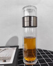 羅威奢品 ROWILUX德國(guó)品質(zhì)玻璃杯茶水分離泡茶杯可攜式雙層玻璃杯過(guò)濾杯大容量水杯 鋼本色400ml 曬單實(shí)拍圖