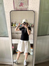 帛芮半身裙女夏季2025薄款日系休閑百搭高腰A字防走光顯瘦五分裙子 曬單實(shí)拍圖