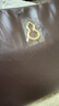 半坡飾族（bampo）女包新款手抓紋福瑞方方包 牛皮通勤單肩斜挎包氣托特包包女士 紫薯墨 曬單實(shí)拍圖