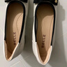 百麗（Belle）媽媽鞋高跟單鞋女商場(chǎng)同真皮淺口單鞋B5T1DCQ4 米白 38 (240mm) 曬單實(shí)拍圖