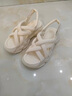 他她（TATA）厚底涼鞋女透氣松糕豬籠鞋沙灘涼鞋WBQ01BL3 米白 35 曬單實拍圖