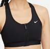 耐克（NIKE）SWOOSH女子速干前拉鏈運(yùn)動(dòng)內(nèi)衣秋季中強(qiáng)度支撐襯墊FN2732 010黑/黑/白 L 曬單實(shí)拍圖