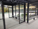 幽之藤家具（YOUZHITENG）鋁合金四角亭子別墅新中式戶外水榭小院花園公園庭院室外涼亭定制 3.4米四角亭斜形靠背座椅咖啡色 曬單實拍圖