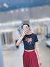 鉑朗尼奧跳舞爵士舞上衣短袖露臍服裝女夏天美式復(fù)古黑色正肩t恤夏季短款 黑色優(yōu)質(zhì)款 L 曬單實拍圖