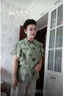 緹米媗2025新款媽媽裝新國風夏裝時尚中老年女裝洋氣t恤小衫上衣服套裝 綠色（上衣+杏色褲子）套裝 2XL 建議穿115-128斤 曬單實拍圖