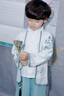 G.DUCKKIDS小黃鴨童裝兒童漢服男童春秋季中國風2025新款寶寶古風帥氣演出服 蘭竹-男童gsmsacs 130 建議7~8歲【120-130cm】cm 曬單實拍圖