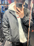 啄木鳥(niǎo)美式教練夾克男春秋2025新款復古純色立領(lǐng)上衣戶(hù)外工裝飛行外套潮 黑色 L 【建議115-130斤】 曬單實(shí)拍圖